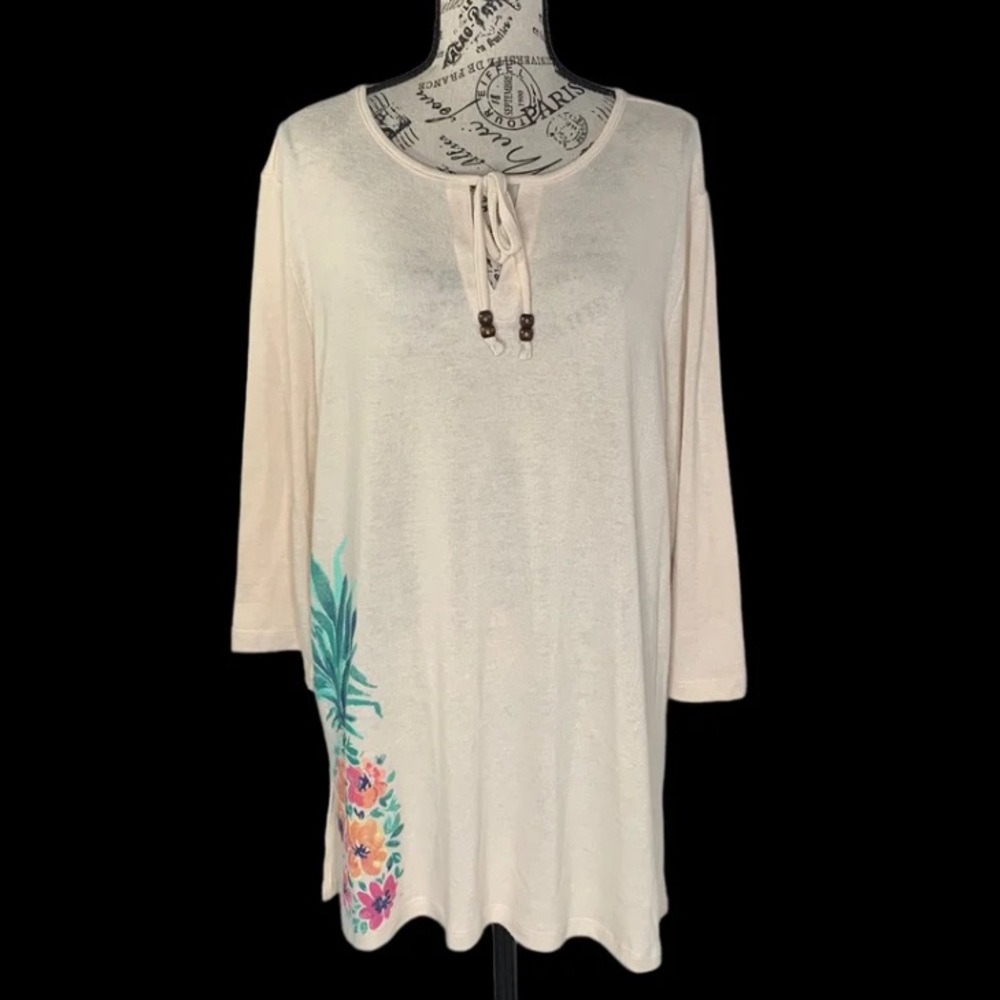 Casey Key tropical tunic blouse women’s size 2X